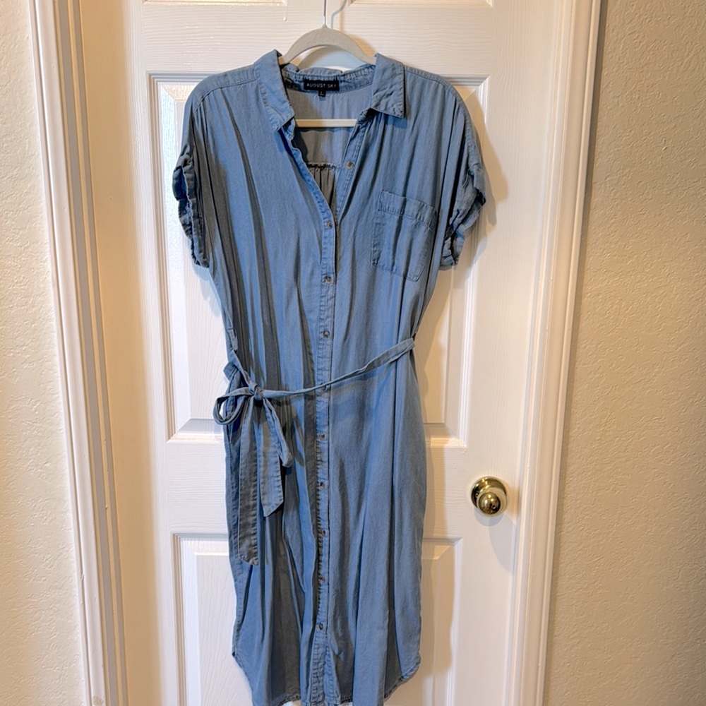 Blue Denim (tencel)  Button-Up Dress